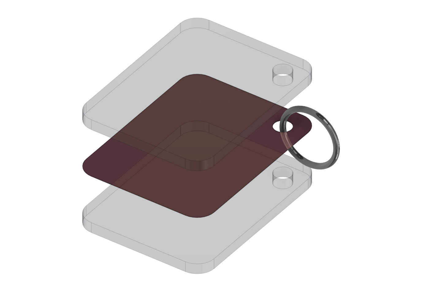 Exploded view of the acrylic keychain